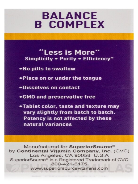 Balance B Complex Folic Acid & Biotin - 60 MicroLingual® Tablets - Alternate View 9