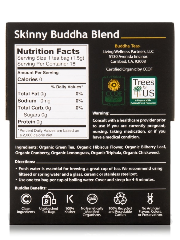 Organic Skinny Buddha Blend Tea - 18 Tea Bags - Alternate View 4