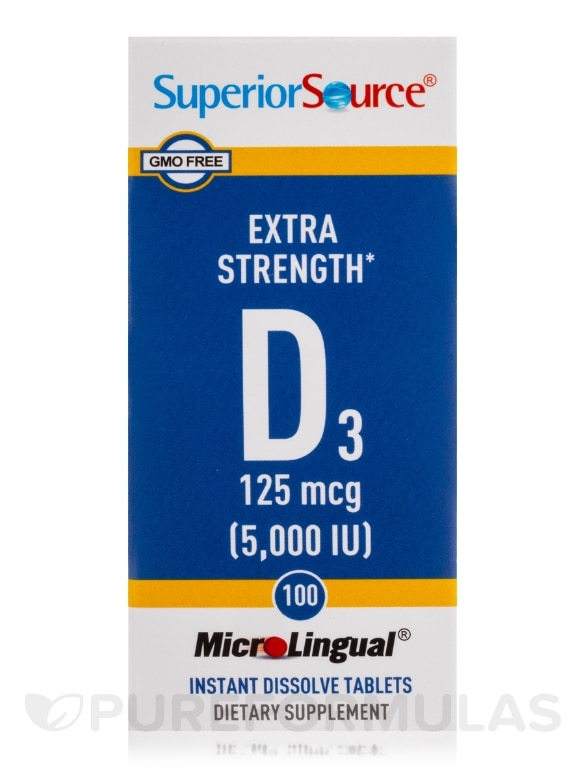 Vitamin D3 5000 IU - Extra Strength - 100 MicroLingual® Tablets - Alternate View 3