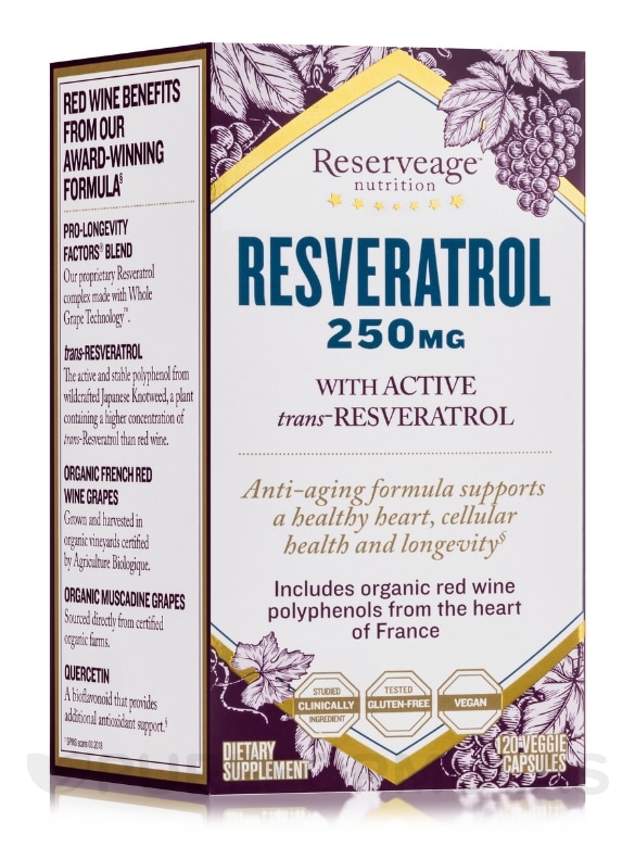 Resveratrol 250 mg - 120 Veggie Capsules