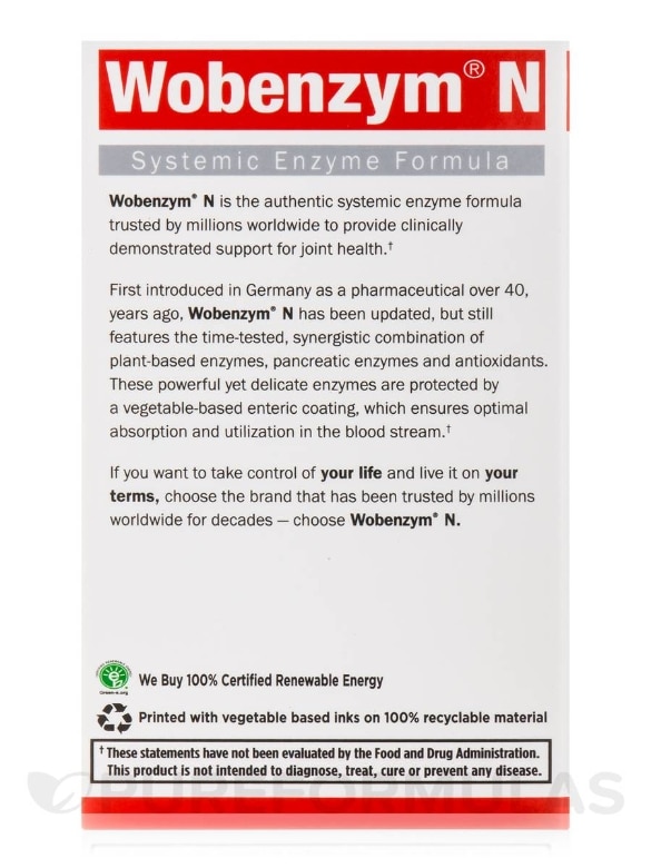 Wobenzym® N - 100 Enteric-Coated Tablets - Alternate View 9