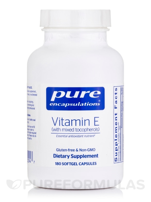 Vitamin E (with mixed tocopherols) - 180 Softgel Capsules