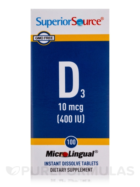 Vitamin D3 400 IU (as Cholecalciferol) - 100 MicroLingual® Tablets - Alternate View 3