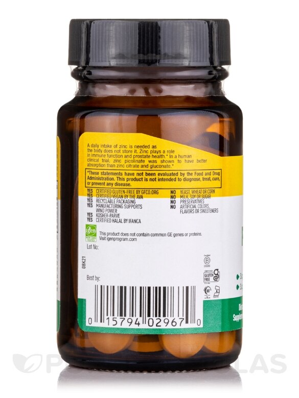 Zinc Picolinate 25 mg - 100 Tablets - Alternate View 2