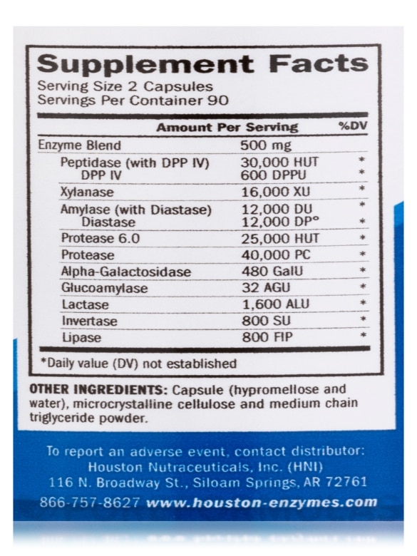 TriEnza® - Enzyme for Digestive Intolerances - 180 Capsules - Alternate View 3