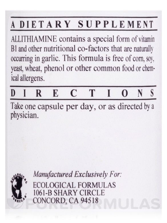 Allithiamine (Vitamin B1) 50 mg - 60 Capsules - Alternate View 4