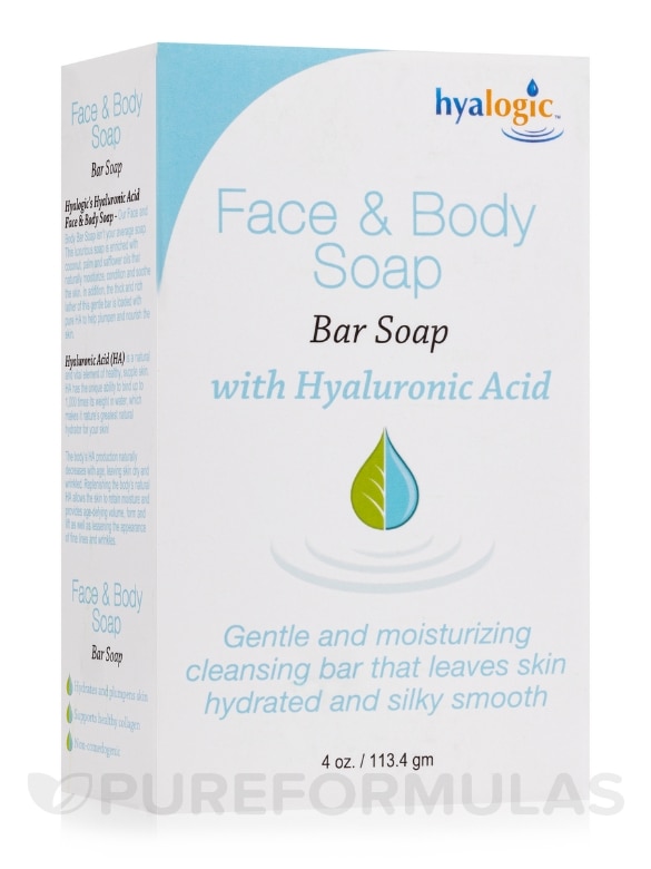 Face & Body Bar Soap with Hyaluronic Acid - 4 oz (113.4 Grams)