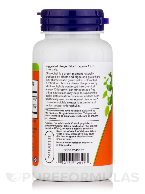 Chlorophyll 100 mg - 90 Capsules - Alternate View 2