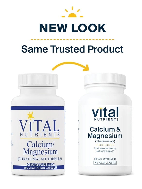 Calcium/Magnesium (Citrate/Malate Formula) - 100 Vegetarian Capsules - Alternate View 1