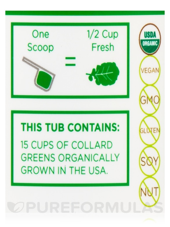 Organic Freeze-Dried Collard Greens Powder - 2.12 oz (60 Grams) - Alternate View 4