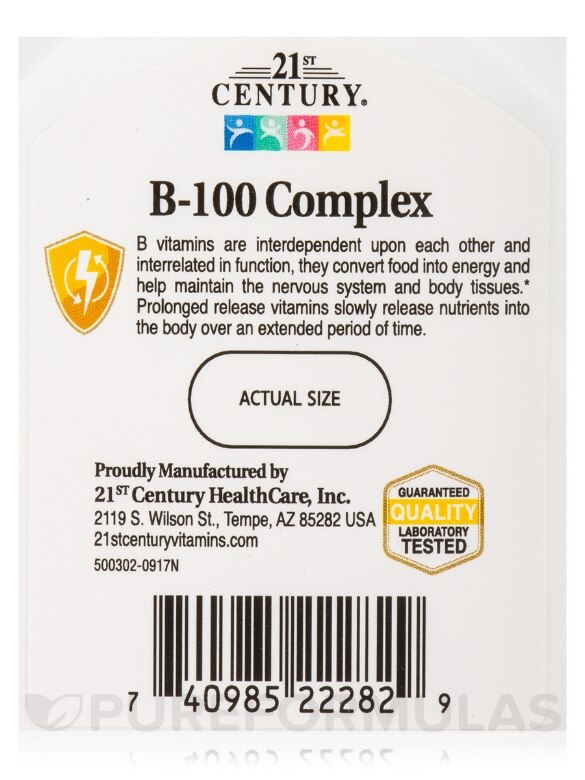 B-100 Complex Prolonged Release - 60 Tablets - Alternate View 5