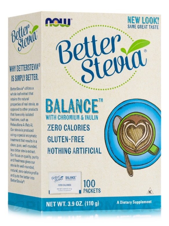Better Stevia® Balance with Inulin & Chromium - Box of 100 Packets