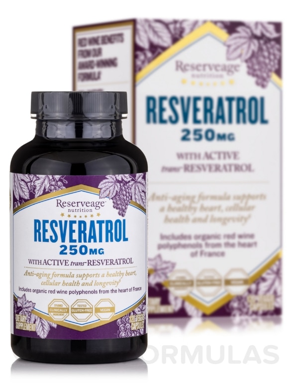 Resveratrol 250 mg - 120 Veggie Capsules - Alternate View 1