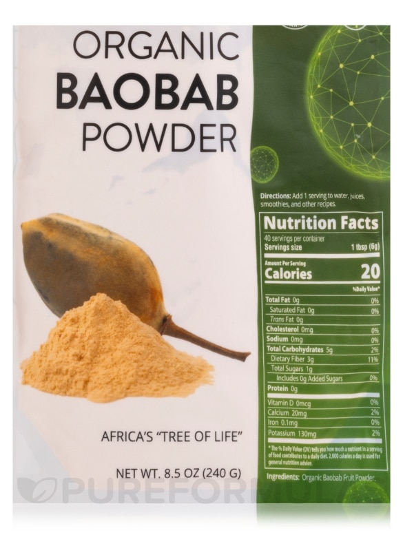 Superfoods - Raw Organic Baobab Powder - 8.5 oz (240 Grams) - Alternate View 2