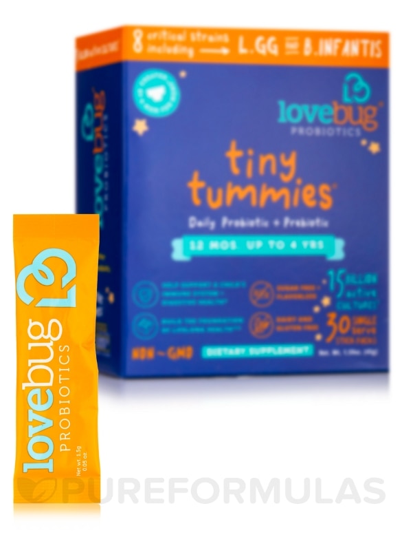 Tiny Tummies (1 - 4 Years) - 1 Box of 30 Stick Packs (1.59 oz / 45 Grams) - Alternate View 1
