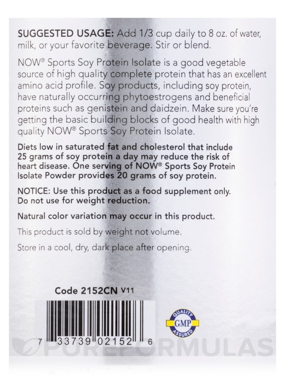 NOW® Sports - Soy Protein Isolate Powder