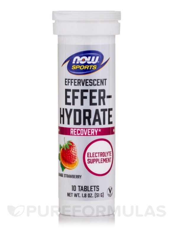 NOW® Sports - Effer-Hydrate Effervescent, Orange Strawberry - 10 Tablets