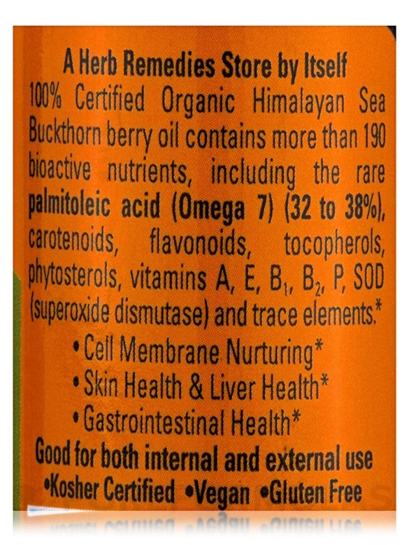 Sea Buckthorn Berry Oil (USDA Organic) - 1.76 fl. oz (52 ml) - Alternate View 3