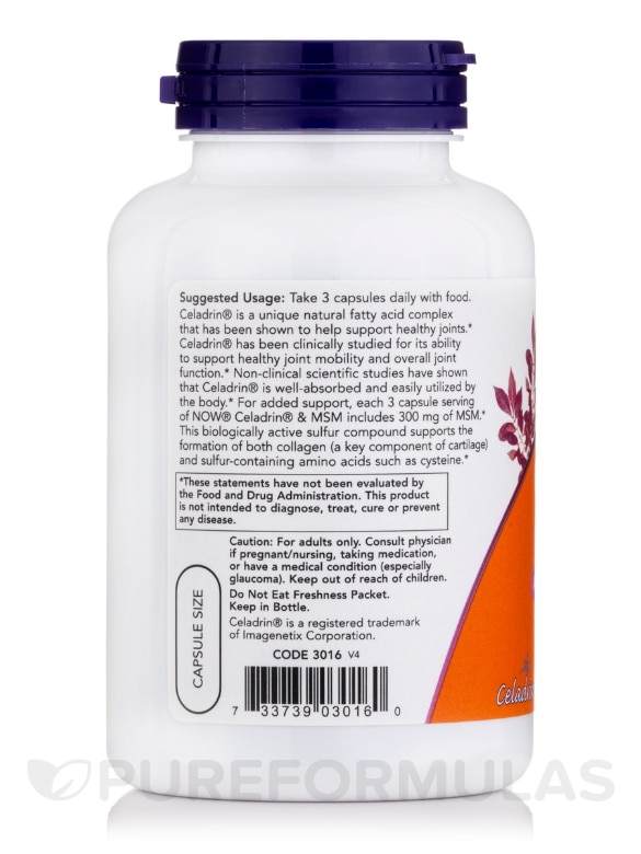 Celadrin® & MSM 500 mg - 120 Capsules - Alternate View 2