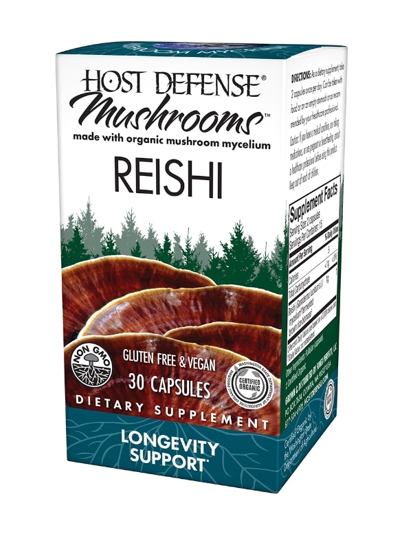 Organic Reishi - 30 Vegetarian Capsules - Alternate View 1