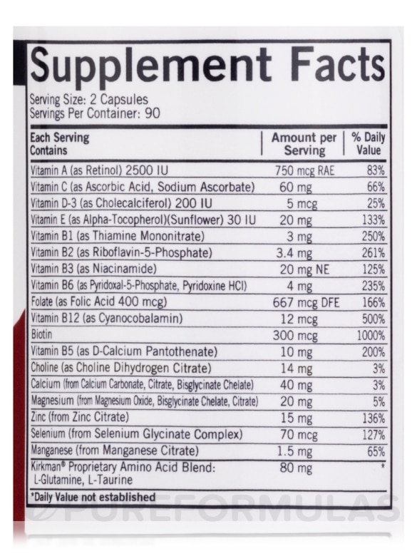 EveryDay Multi-Vitamin -Hypoallergenic - 180 Capsules - Alternate View 3
