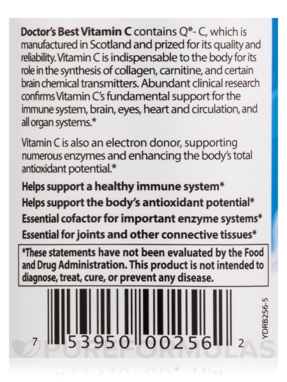 Vitamin C with Quali™-C 500 mg - 120 Veggie Capsules - Alternate View 4