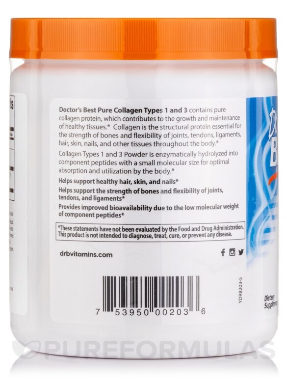 Pure Collagen Types 1 & 3 Powder, Unflavored - 7.1 oz (200 Grams) - Alternate View 2