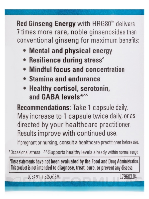 Red Ginseng Energy - 30 Capsules - Alternate View 5