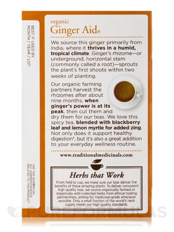 Organic Ginger Aid Tea - 16 Tea Bags - Alternate View 4