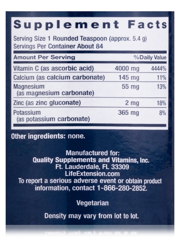Buffered Vitamin C Powder - 16 oz (454 Grams) - Alternate View 3