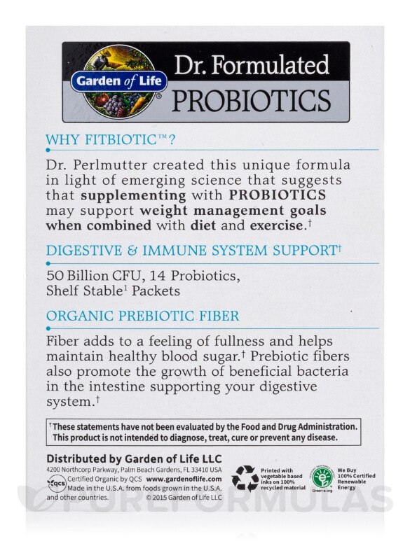 Dr. Formulated Probiotics Fitbiotic™ - Box of 20 Packets (0.15 oz / 4.2 Grams each) - Alternate View 5