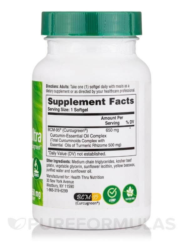 Curcu-Gel® Ultra 650 mg BCM-95 - 60 Softgels - Alternate View 1