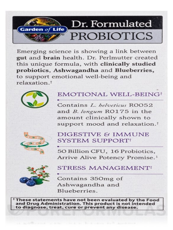 Dr. Formulated Probiotics Mood+ - 60 Vegetarian Capsules - Alternate View 9