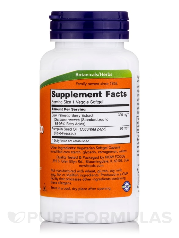 Saw Palmetto Extract 320 mg - 90 Vegetarian Softgels - Alternate View 1