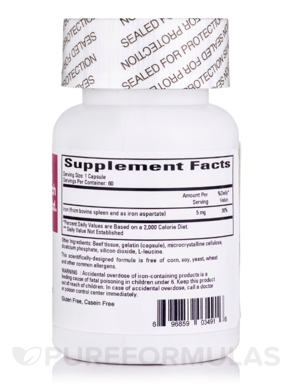 Ferritin Bioavailable Iron 5 mg - 60 Capsules - Alternate View 1