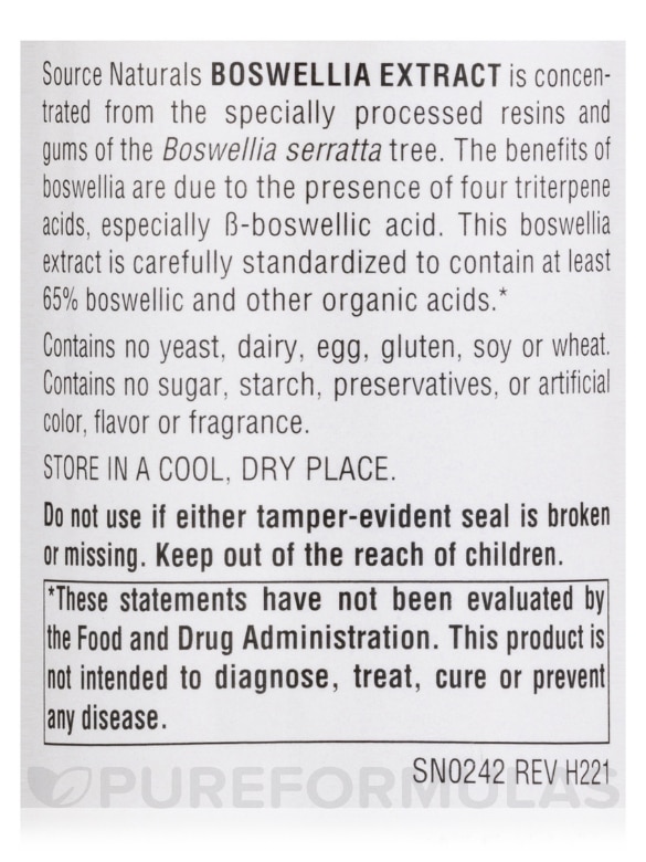 Boswellia Extract - 100 Tablets - Alternate View 5