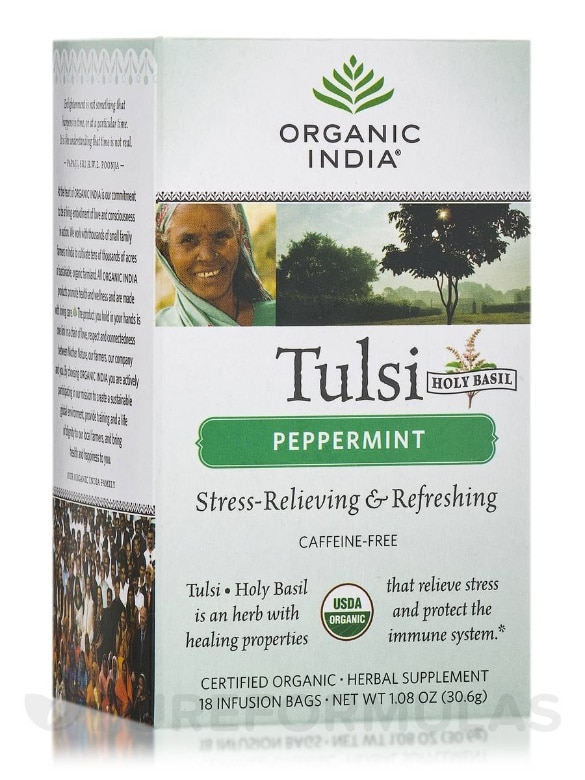 Tulsi Peppermint Tea - 18 Bags (1.08 oz / 30.6 Grams)