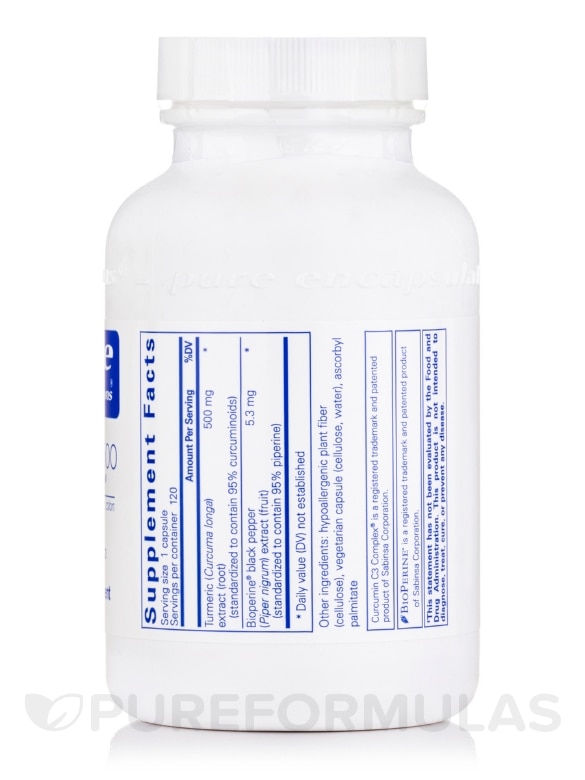 Curcumin 500 with Bioperine® - 120 Capsules - Alternate View 1