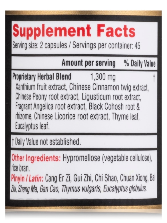 Nasal Caps 2™ (Xanthium and Cimicifuga Herbal Supplement) - 90 Capsules - Alternate View 4