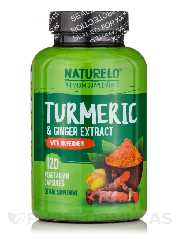 Turmeric & Ginger Extract with BioPerine® - 120 Vegetarian Capsules