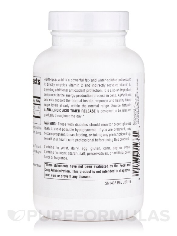 Alpha-Lipoic Acid 300 mg T/R - 120 Tablets - Alternate View 2