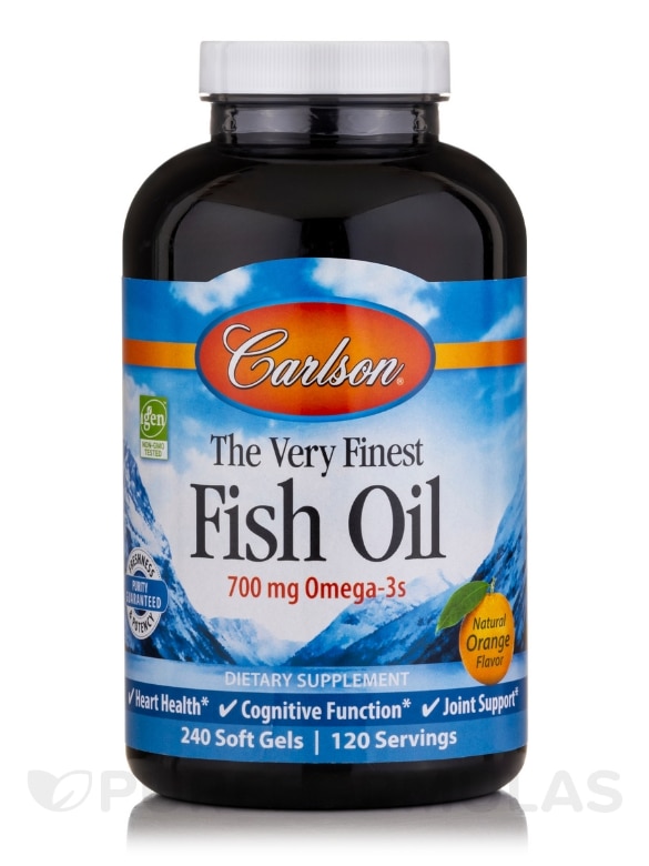 The Very Finest Fish Oil 700 mg, Natural Orange Flavor - 240 Soft Gels