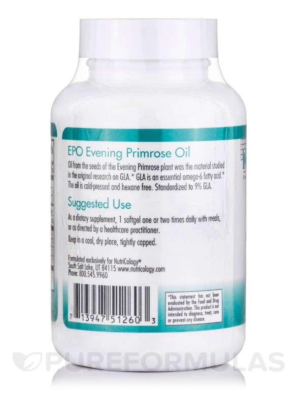 EPO (Evening Primrose Oil) - 120 Softgels - Alternate View 2