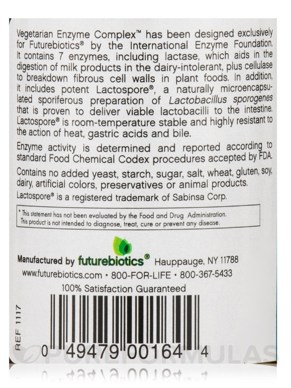 Vegetarian Enzyme Complex™ - 90 Vegetarian Tablets - Alternate View 4