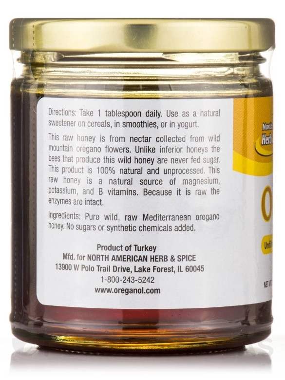 Raw & Wild Oregano Honey - 10 oz (283 Grams) - Alternate View 2