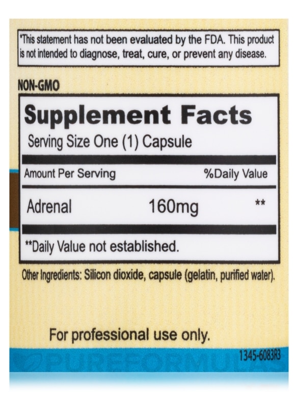 Adrenal 160 mg - 60 Capsules - Alternate View 4