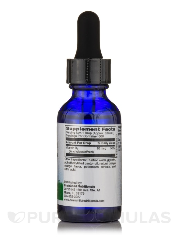 Micellized Liquid Vitamin D3 - 1 fl. oz (30 ml) - Alternate View 1