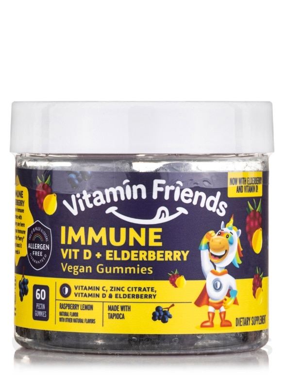 Vegan Immune Vitamin D + Elderberry Gummies for Kids