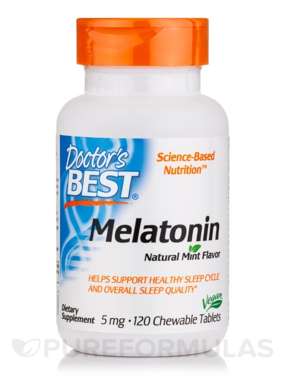 Melatonin 5 mg, Natural Mint Flavor - 120 Chewable Tablets