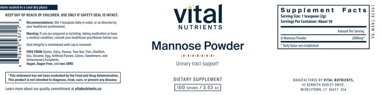 Mannose Powder - 3.53 oz (100 Grams) - Alternate View 4
